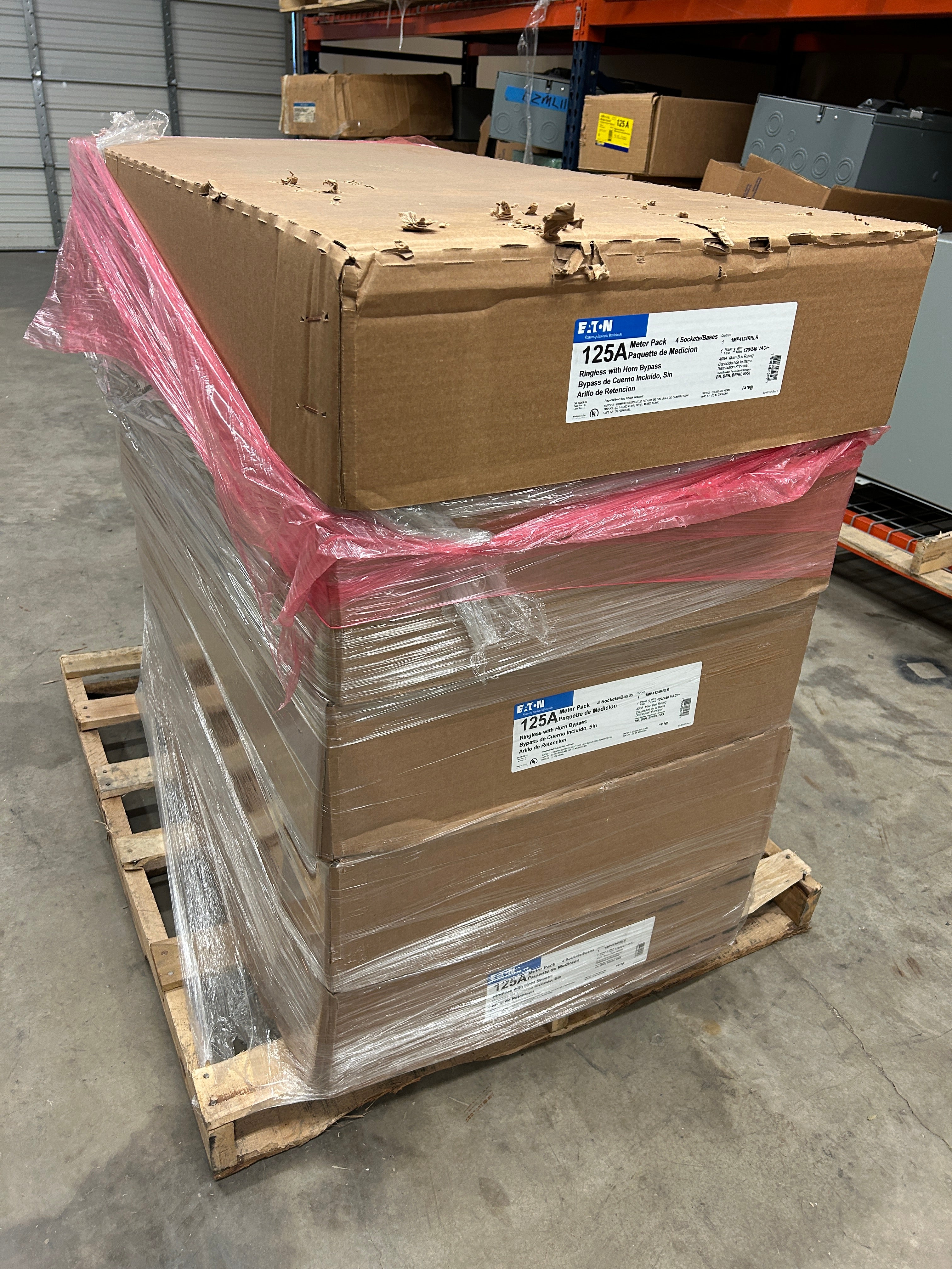 Eaton 1MP4124RRLB 1PH In / 1PH Out 4 Gang 125A Socket 400A Busbar Ringless Horn Bypass Meter Pack (Copy)