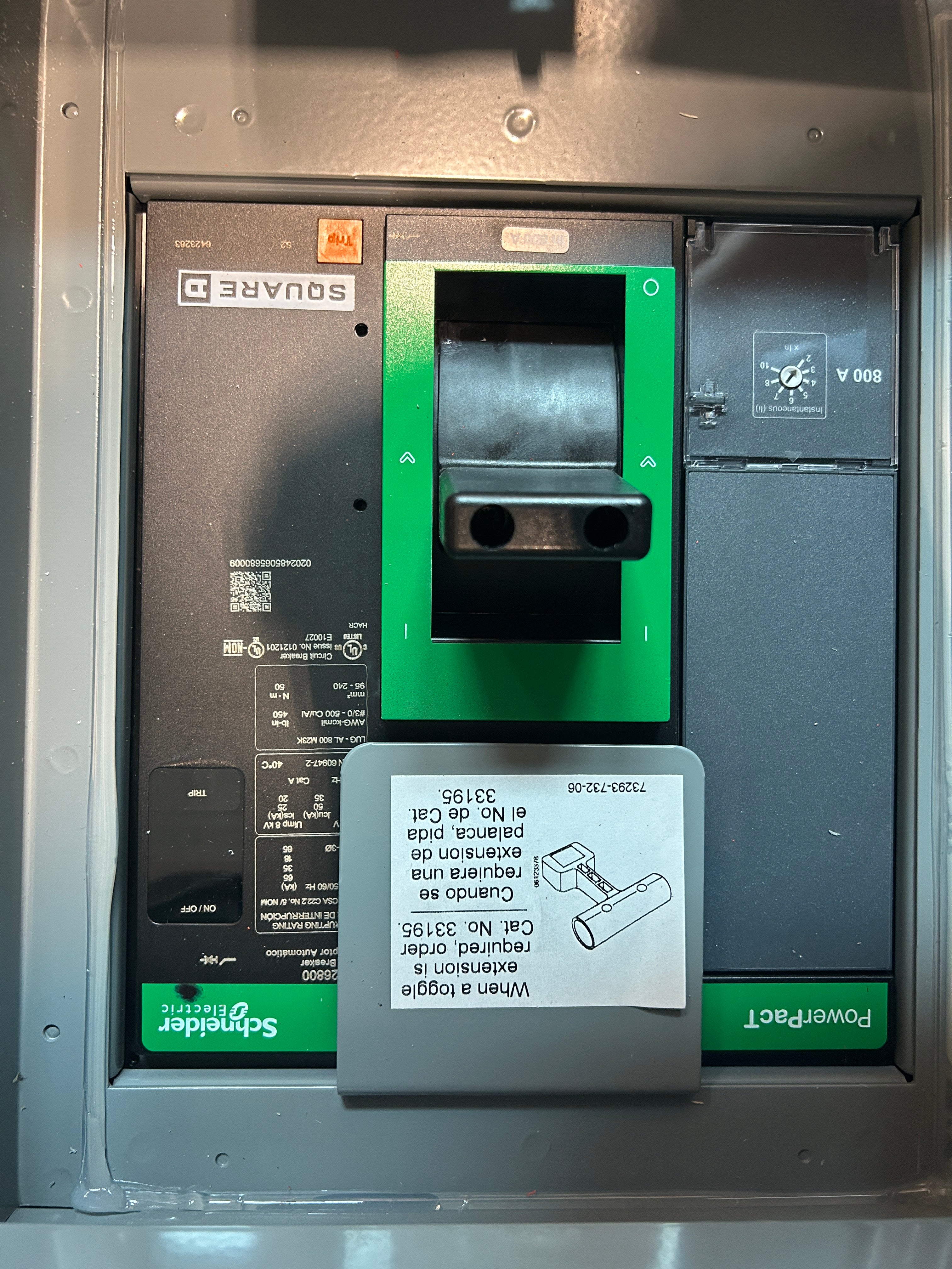 Square D EZM1800CB 800A Main Circuit Breaker Disconnect