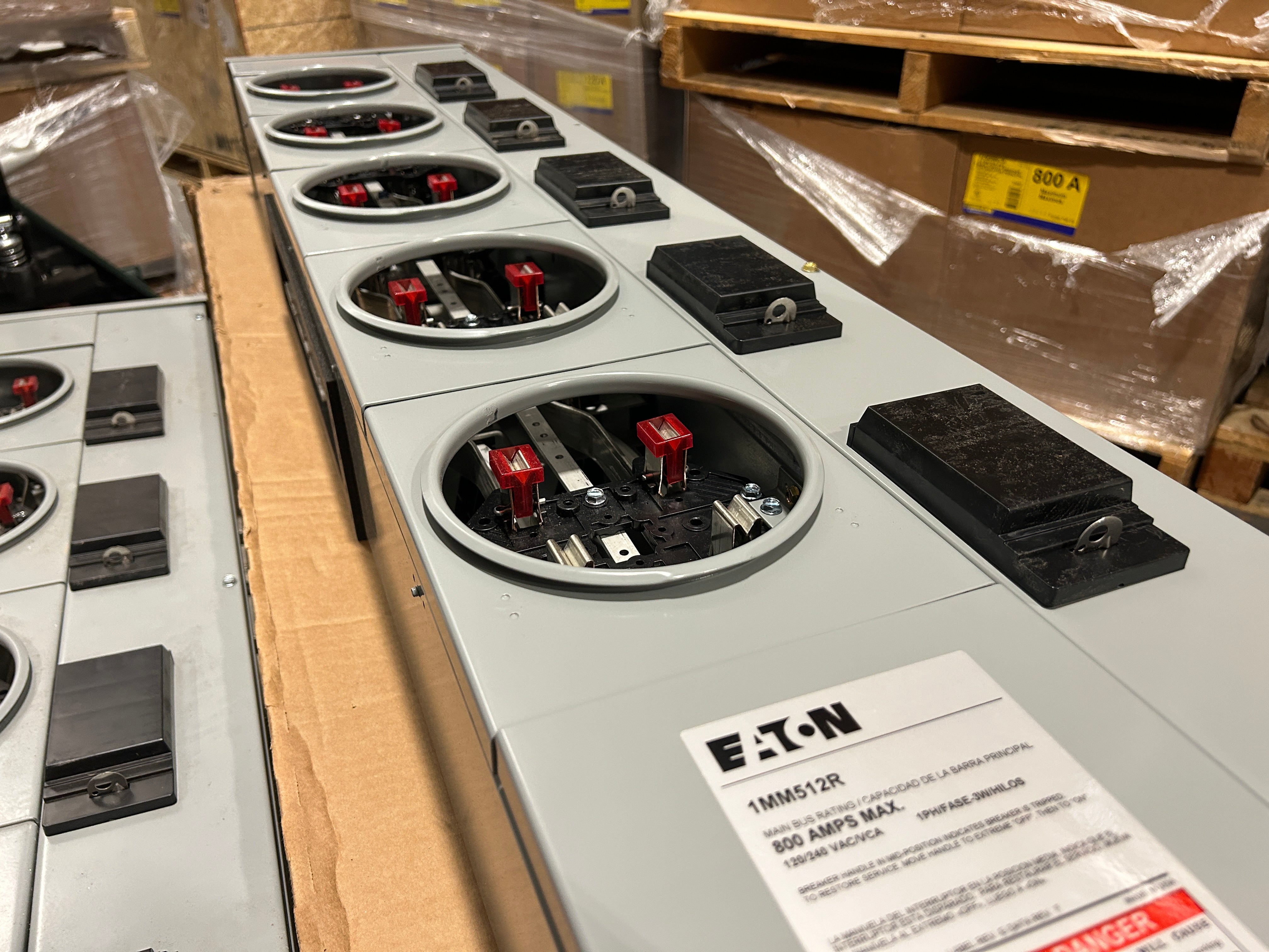 Eaton 1MM512R 1PH In / 1PH Out 5 Gang 125A Socket Ringed Meter Stack