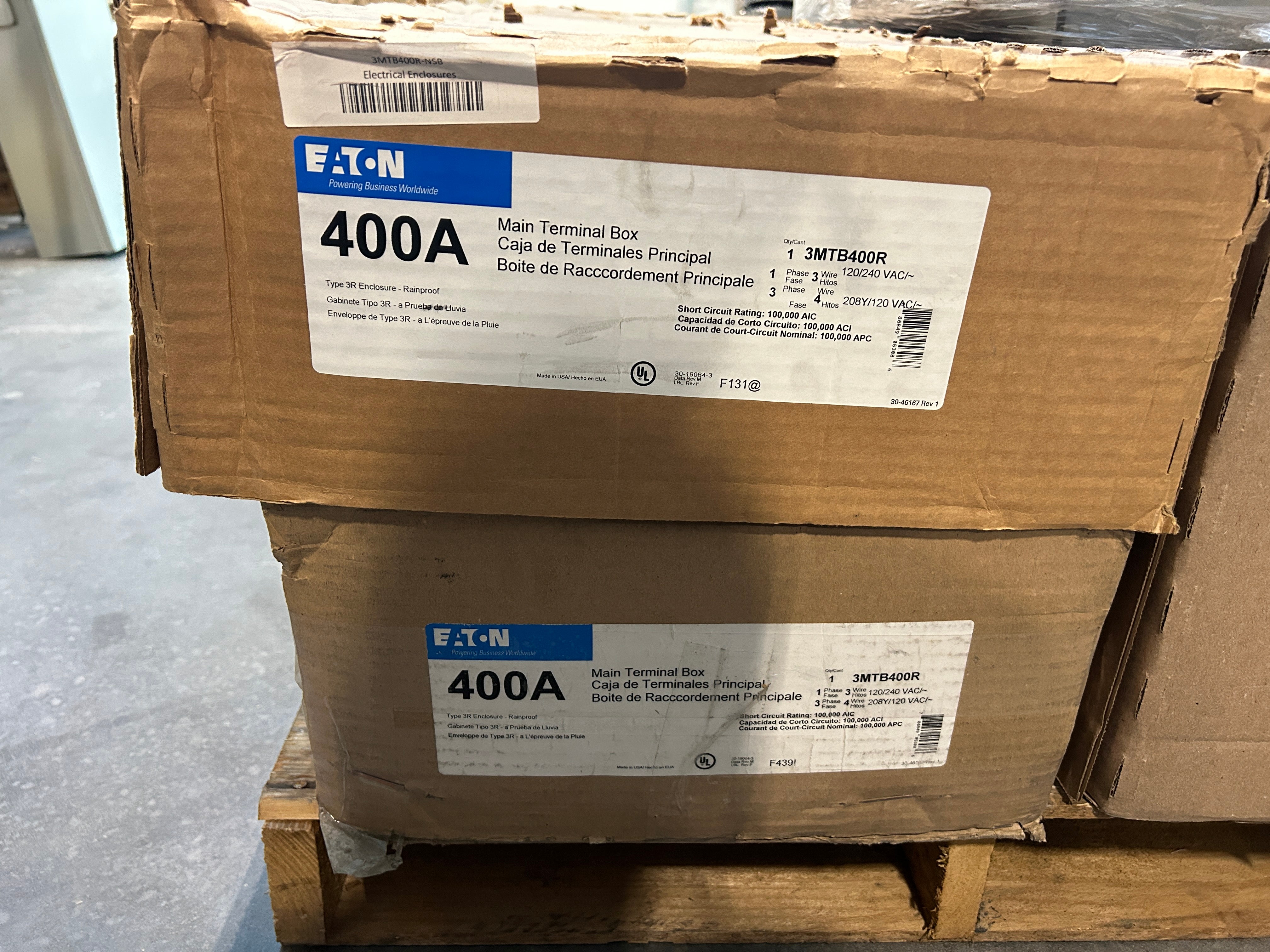 Eaton 3MTB400R 400A 3PH Main Tap Box