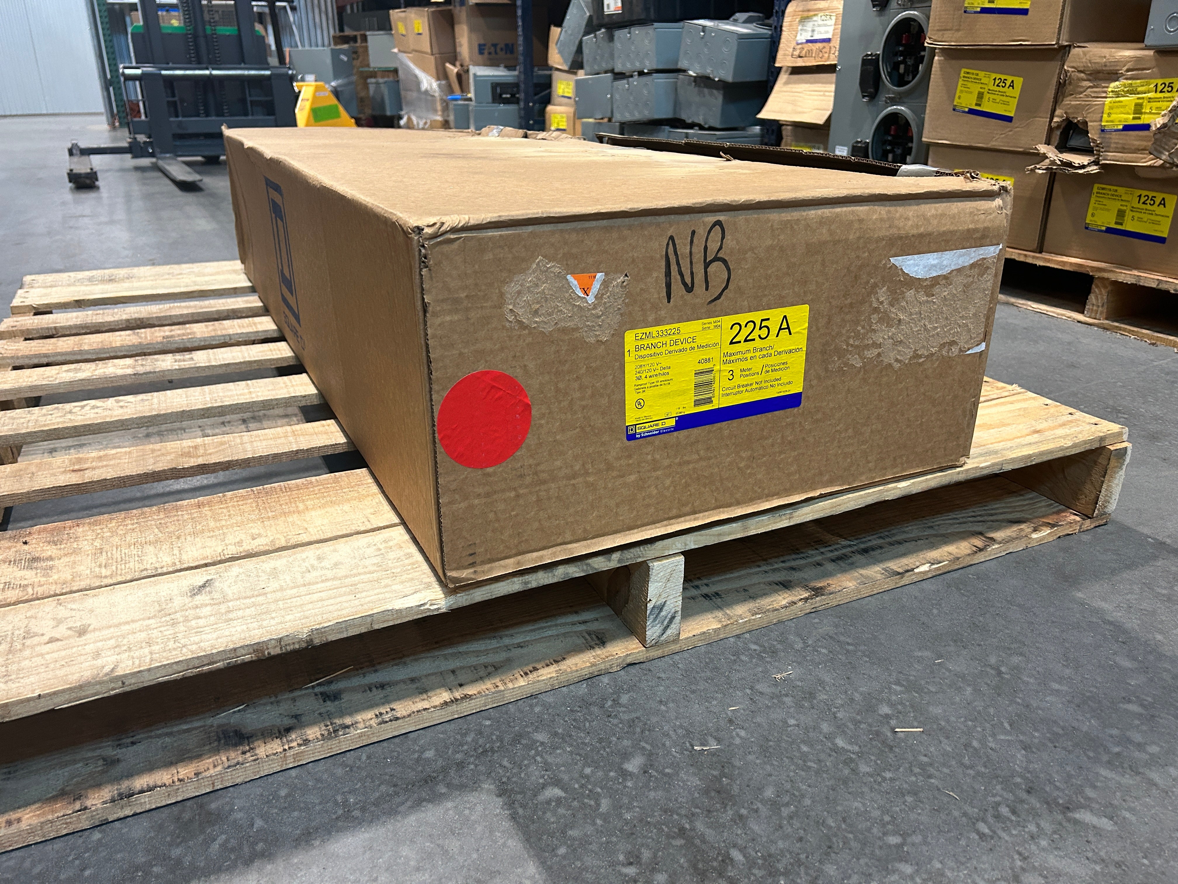 Square D EZML333225 3PH In / 3PH Out 3 Gang Ringless Lever Bypass 225A Socket 1200A Copper Busbar Meter Stack