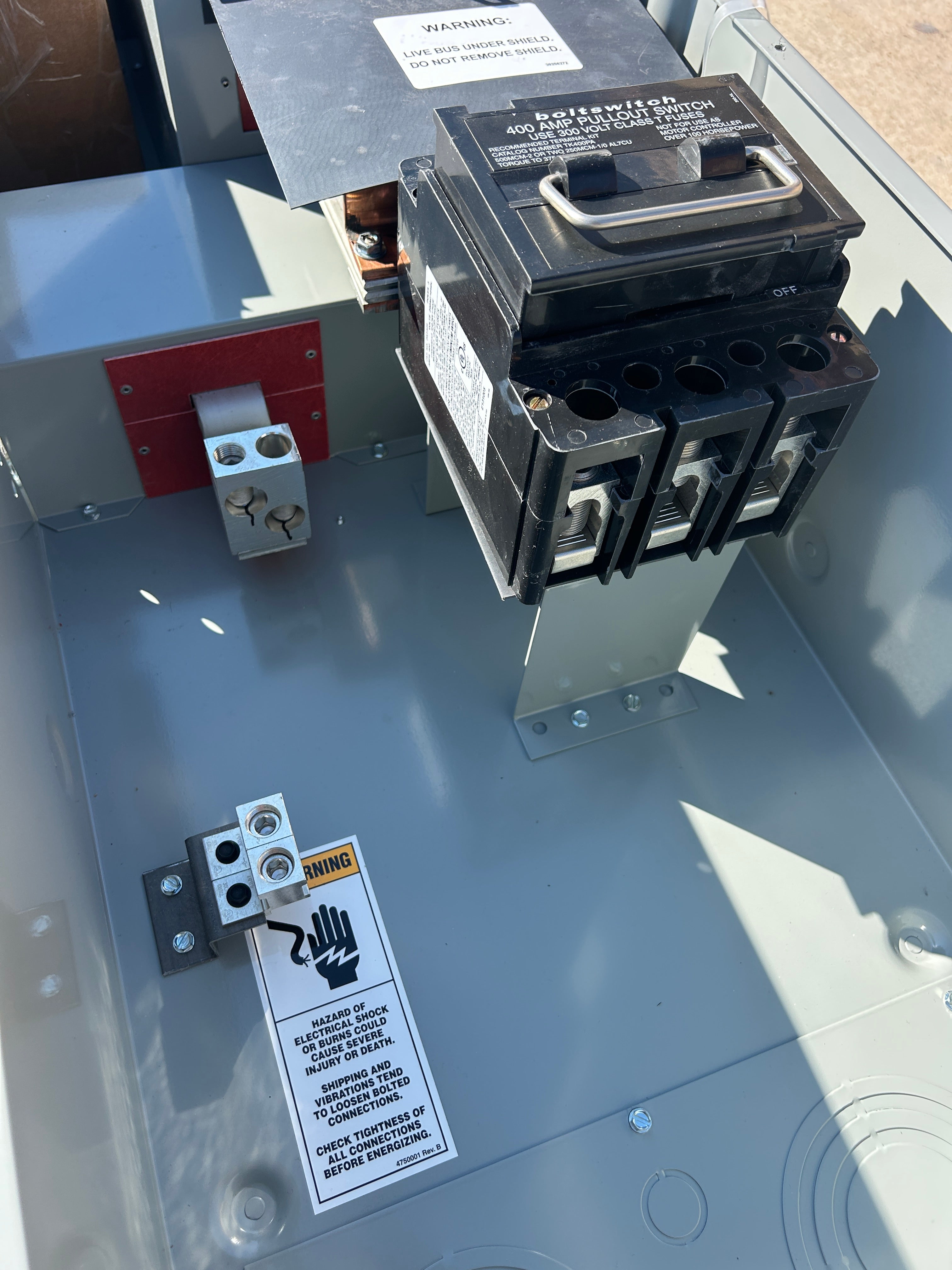 Siemens WML13400RJFS 3PH In/Out Ringless Lever Bypass 400A Fused Meter Stack