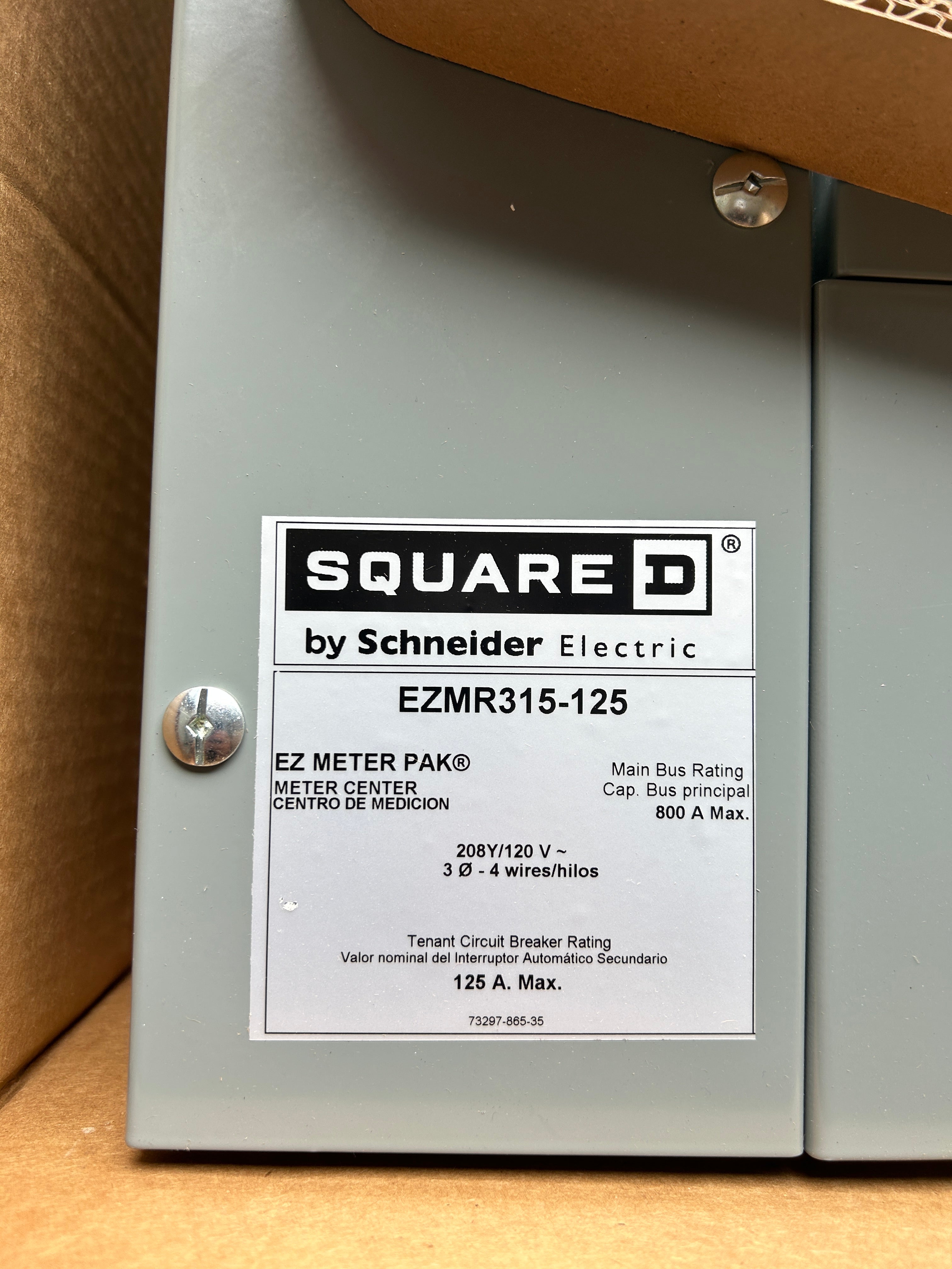 Square D EZMR315125 3 Phase 5 Gang Meter Stack