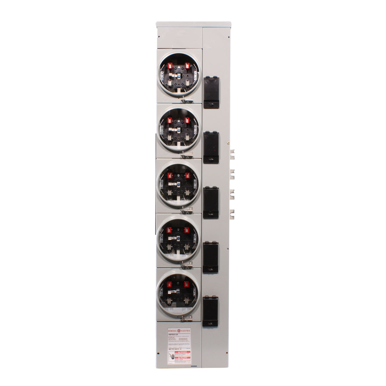 GE TMPR8512R Single Phase or Three Phase Ringless 5-Gang 125A Meter Stack