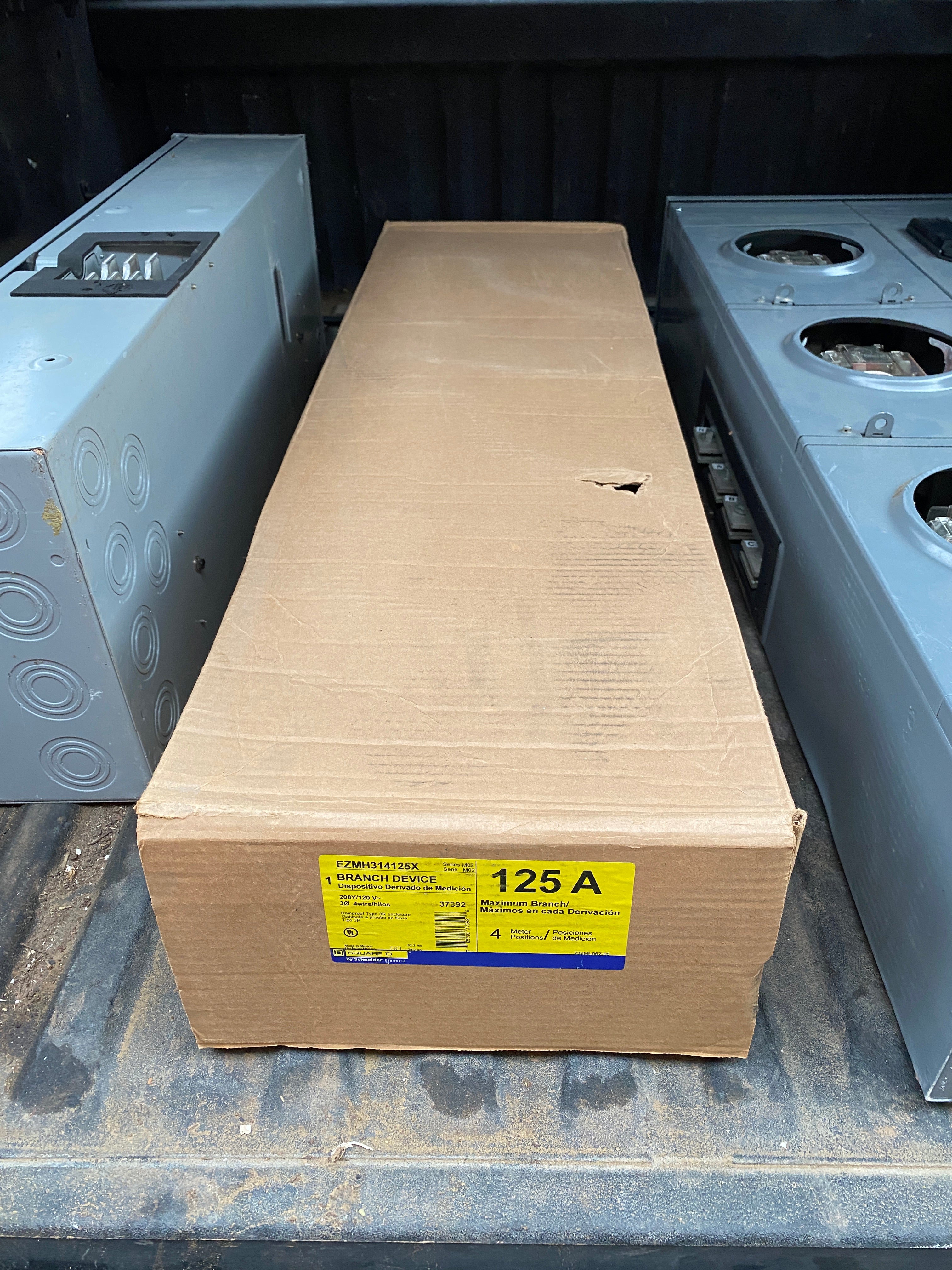 Square D EZMH314125X Three Phase 4 Gang Meter Stack