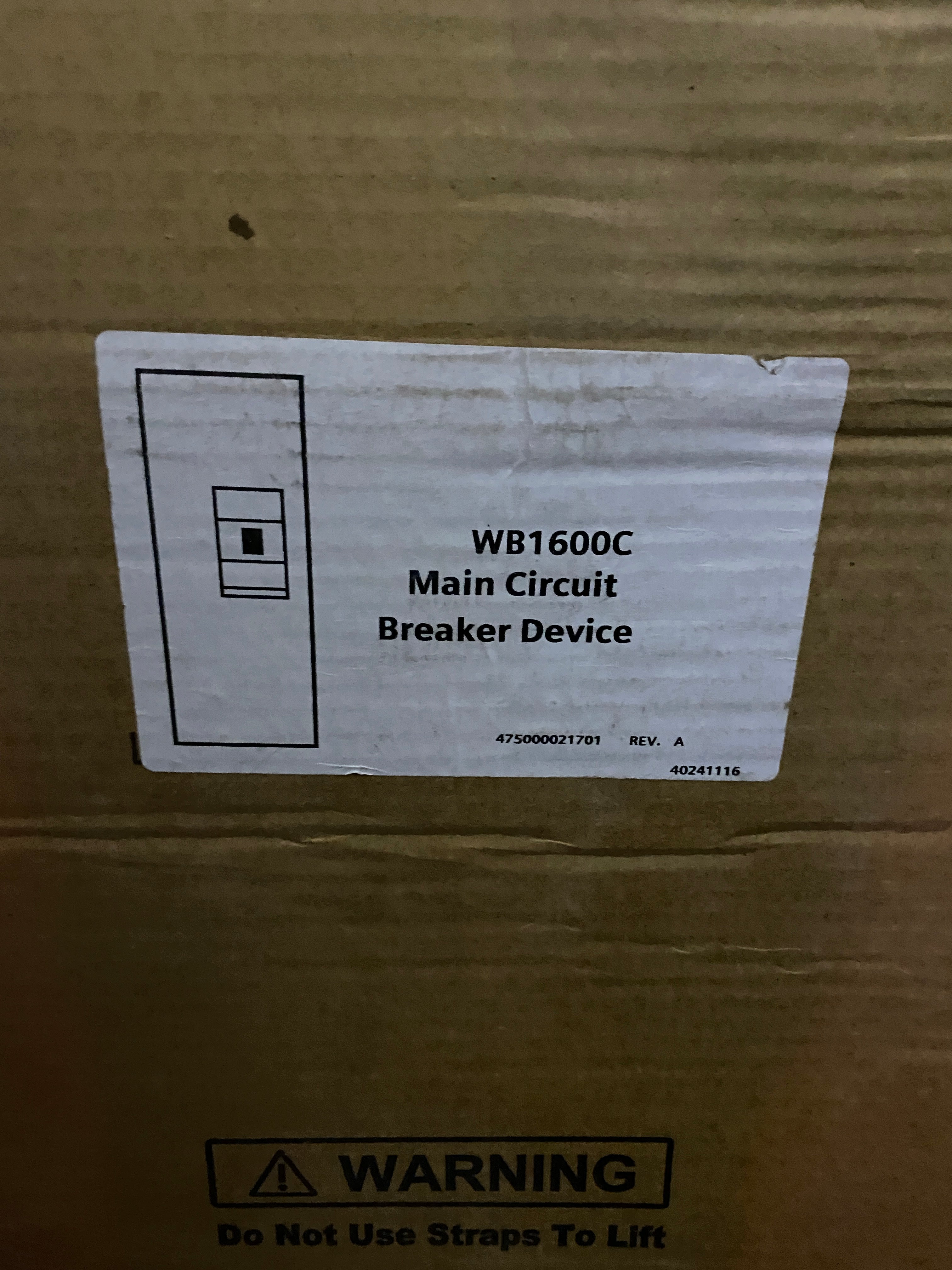 Siemens WB1600C Single Phase 600 Amp Main Circuit Breaker Disconnect