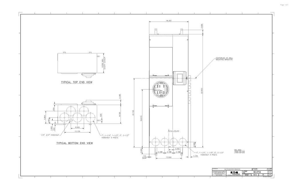 Eaton 37mm140r1240 Three Phase Commercial Meter Stack