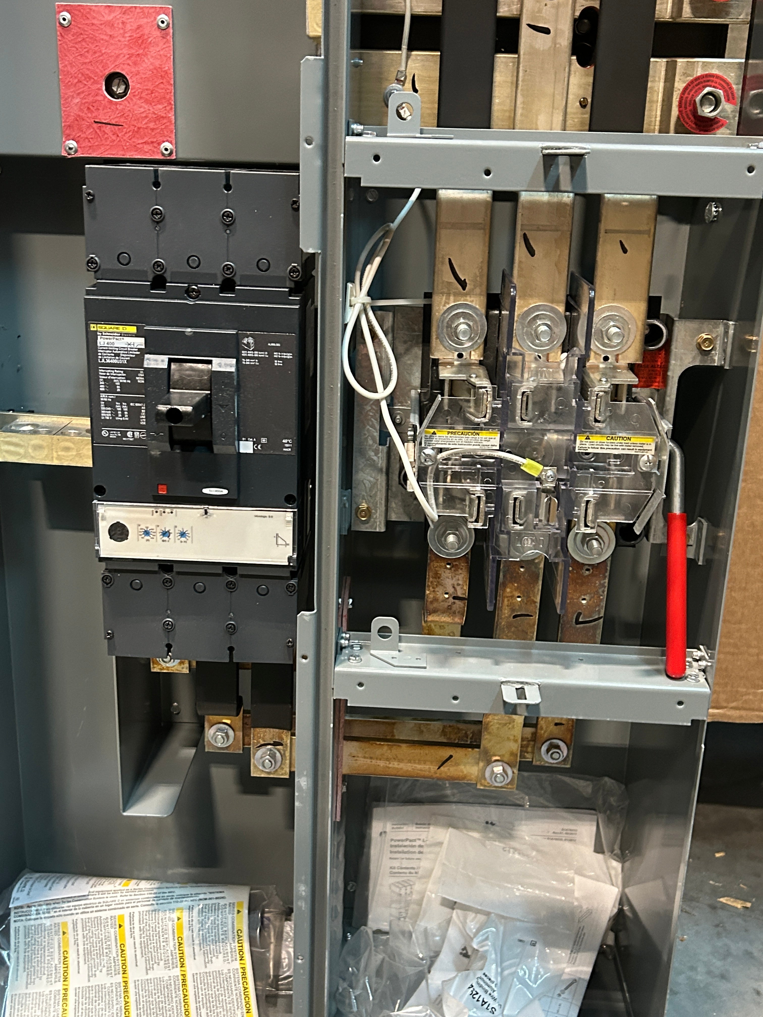 Square D EZML332400 3PH In / 3PH Out 2 Gang Ringless Lever Bypass 400A Factory Installed Breaker at Each Socket Meter Stack