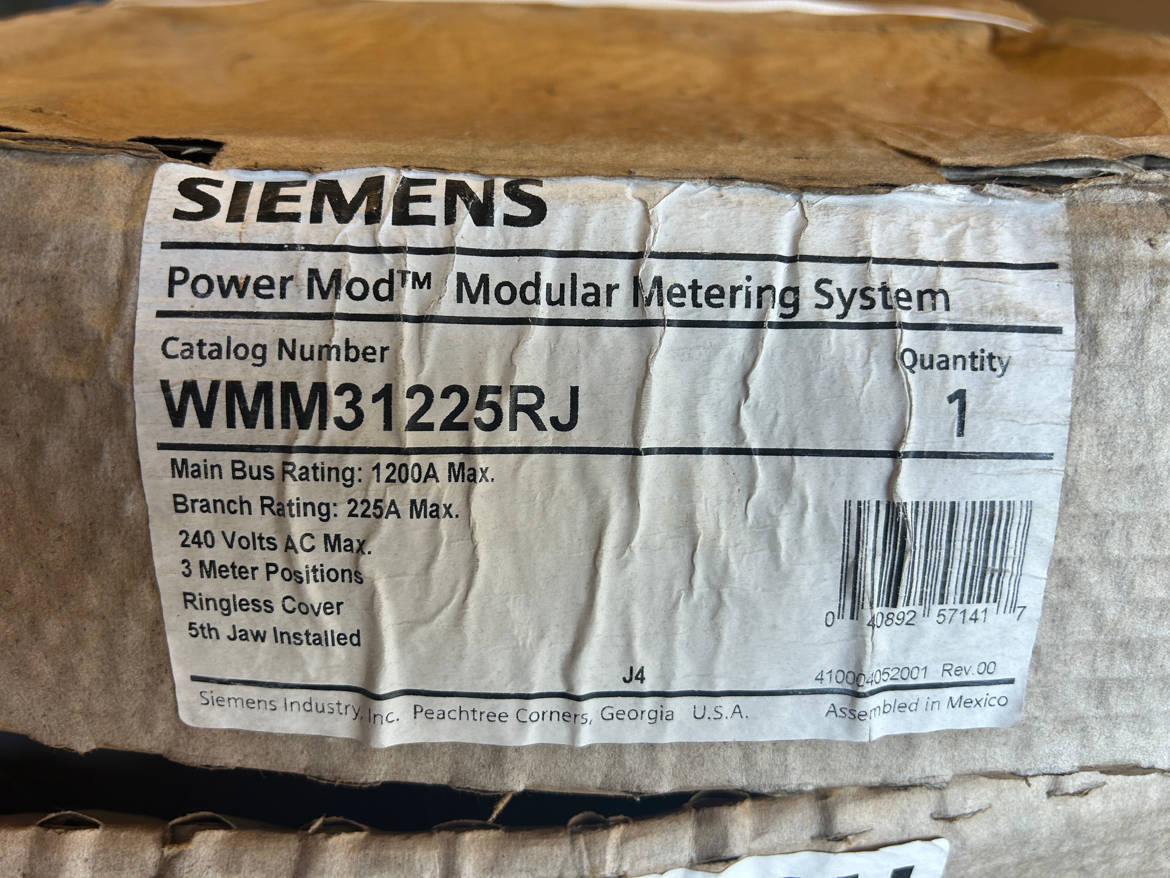 Siemens WMM31225RJ Single Phase 225A Socket Ringless Meter Stack