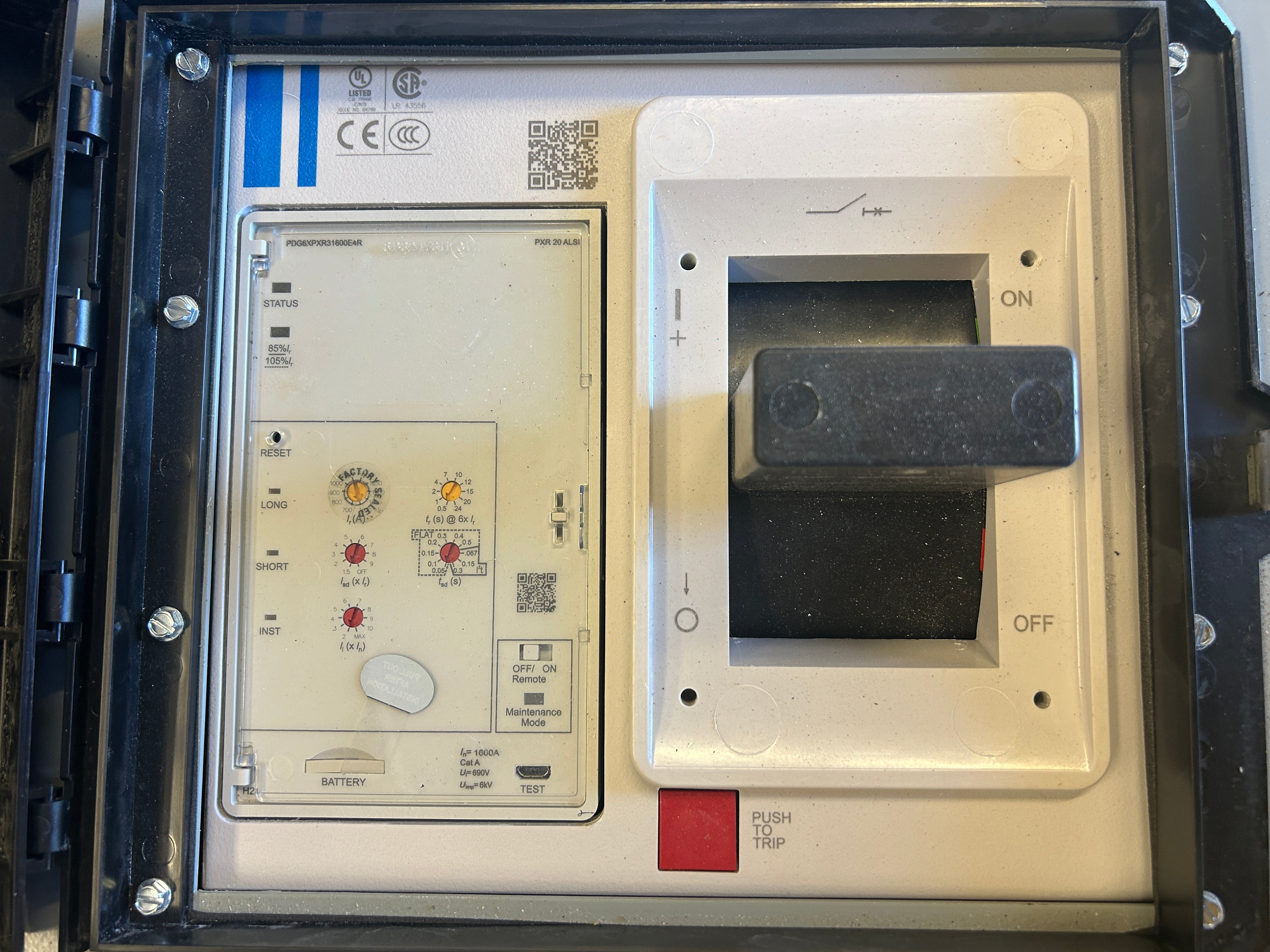 Eaton 1PMB1600RBC600 Single Phase 1600A ARMS Maintenance Mode 100kAIC Main Disconnect