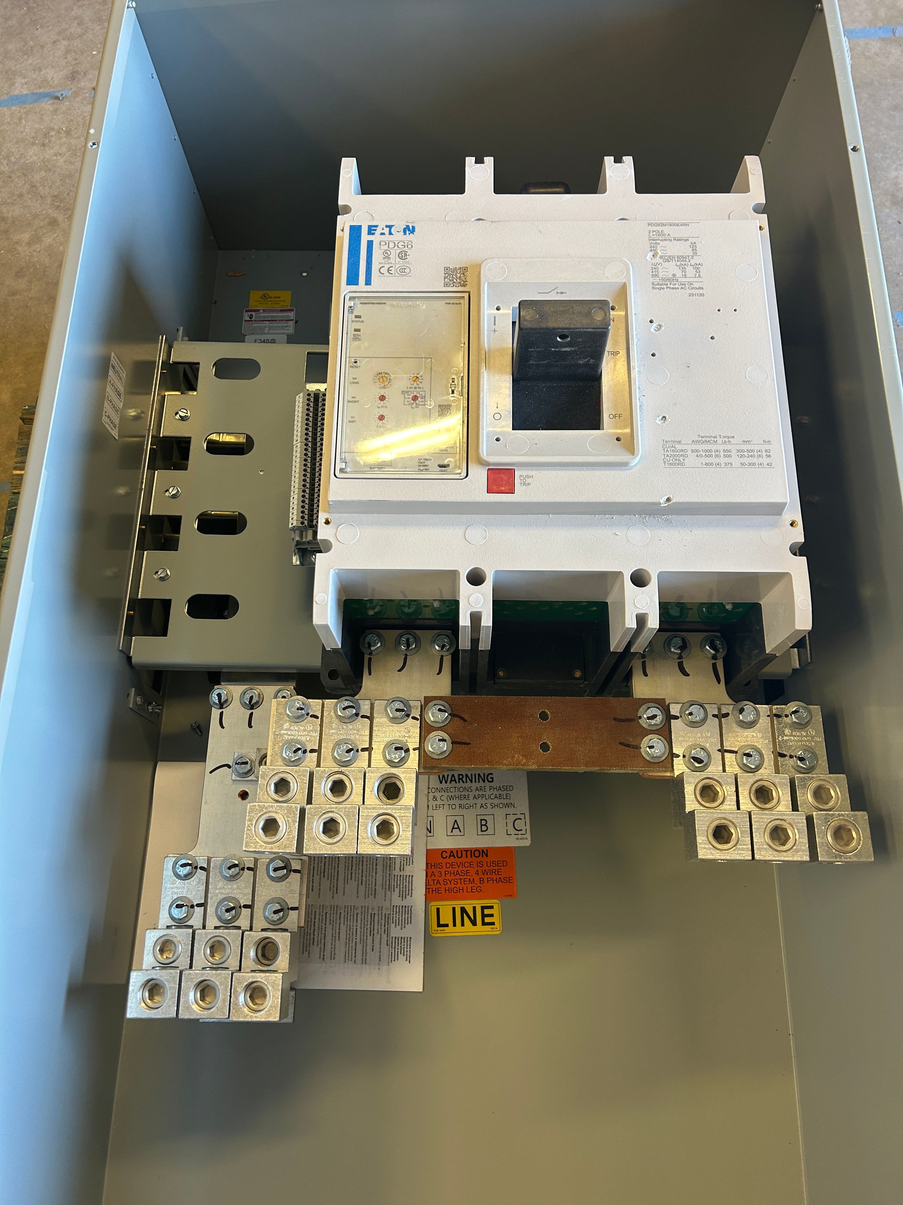 Eaton 1PMB1600RBC600 Single Phase 1600A ARMS Maintenance Mode 100kAIC Main Disconnect