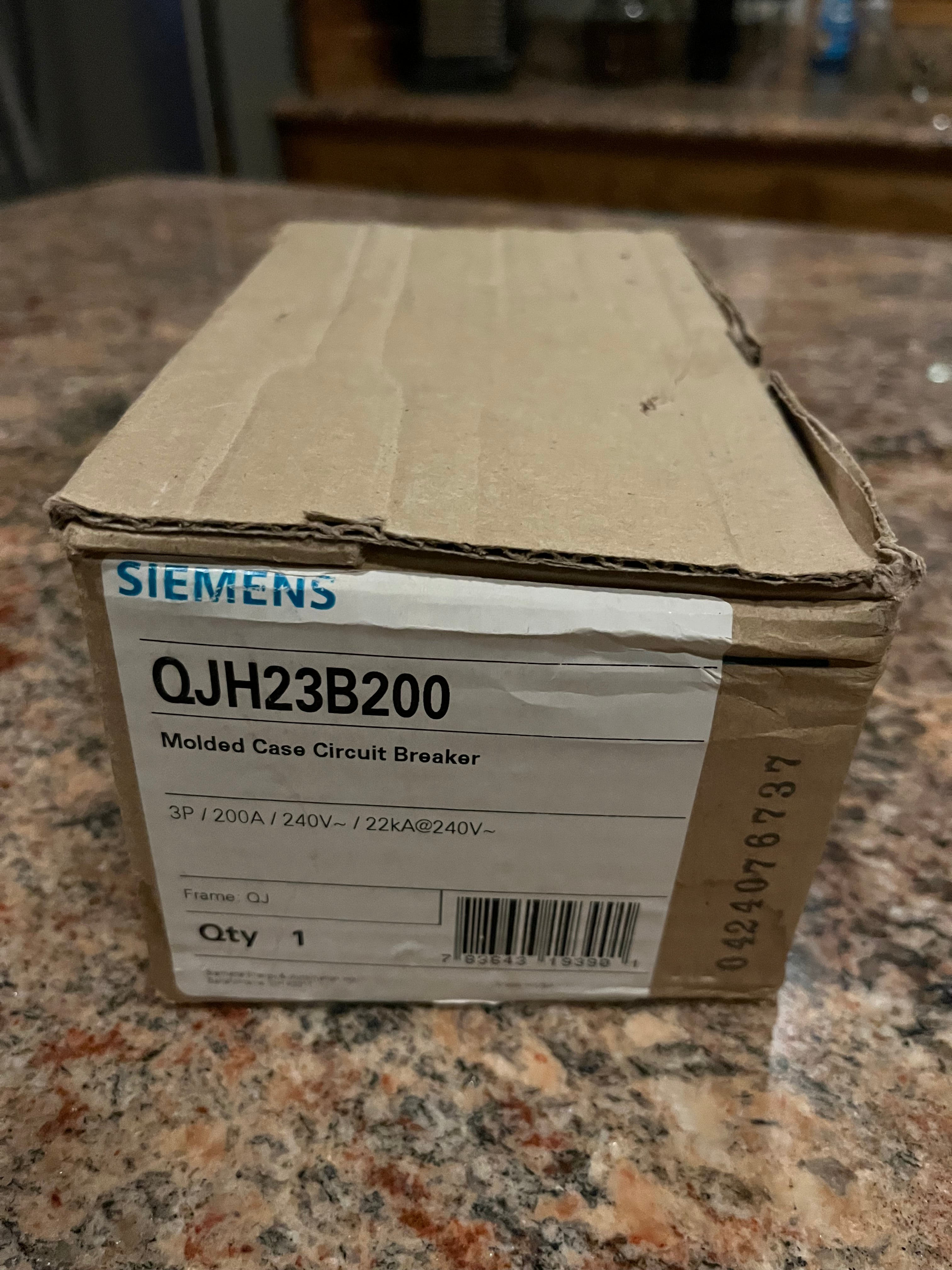 Siemens QJH23B200 200A 3-Pole 22kAIC Molded Case Circuit Breaker