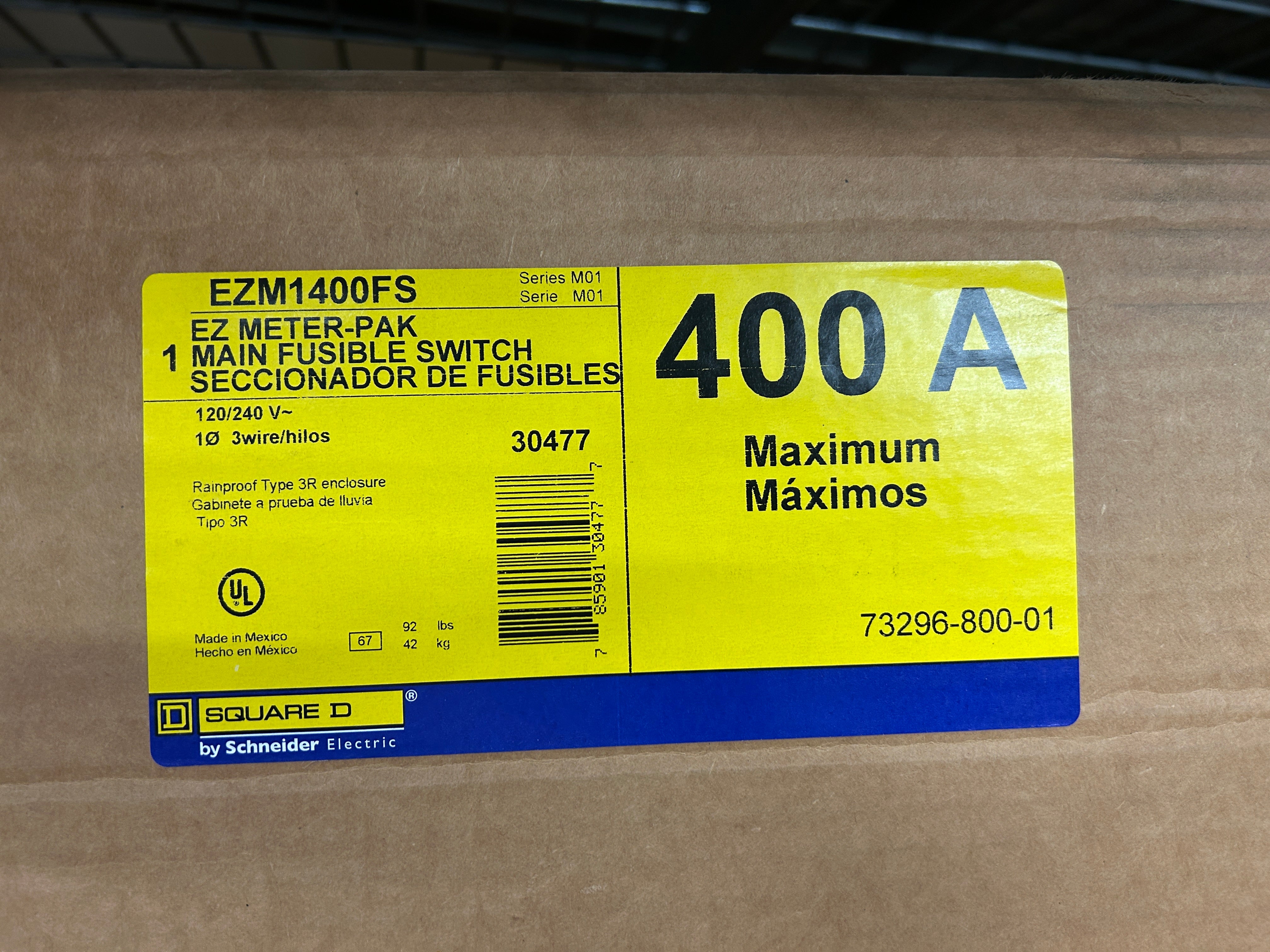 Square D EZM1400FS 400A Main Fusible Switch Disconnect