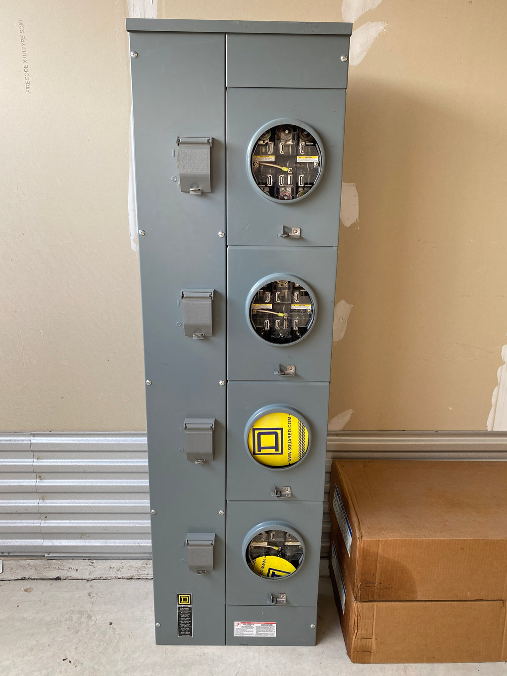 Square D EZML334-225 3 Phase 4 Gang Meter Stack